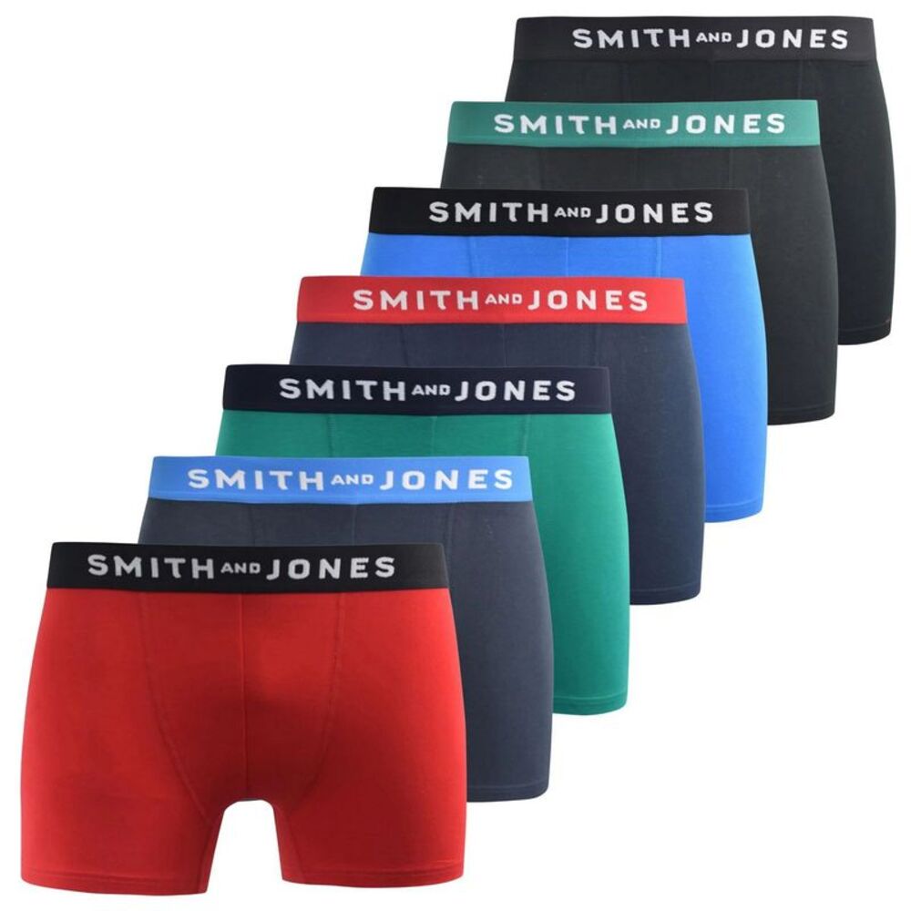 Smith & Jones Mens Kesden Boxer Shorts (Pack of 7) / Multicolored